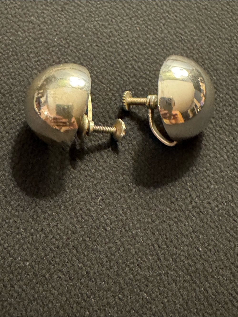 Vintage Taxco Mexico Sterling Silver Dome Screwback Earrings
